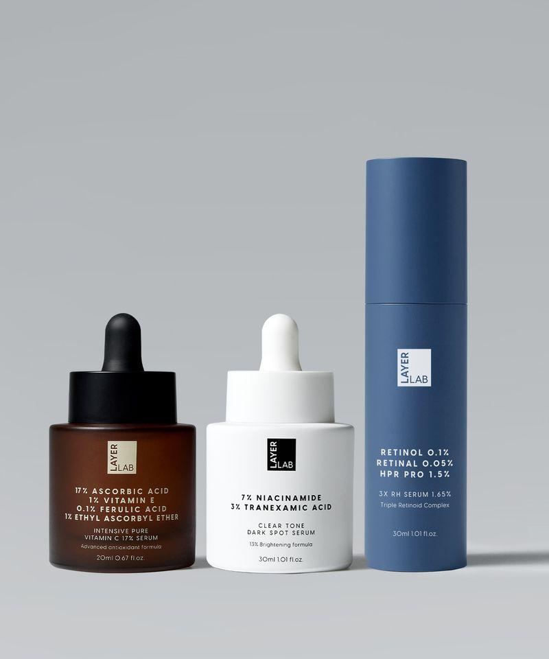 Summer Essential Functional 3-Piece Routine (Dark Spot Serum + 17% Pure Vitamin C Serum + Triple Retinol Serum)