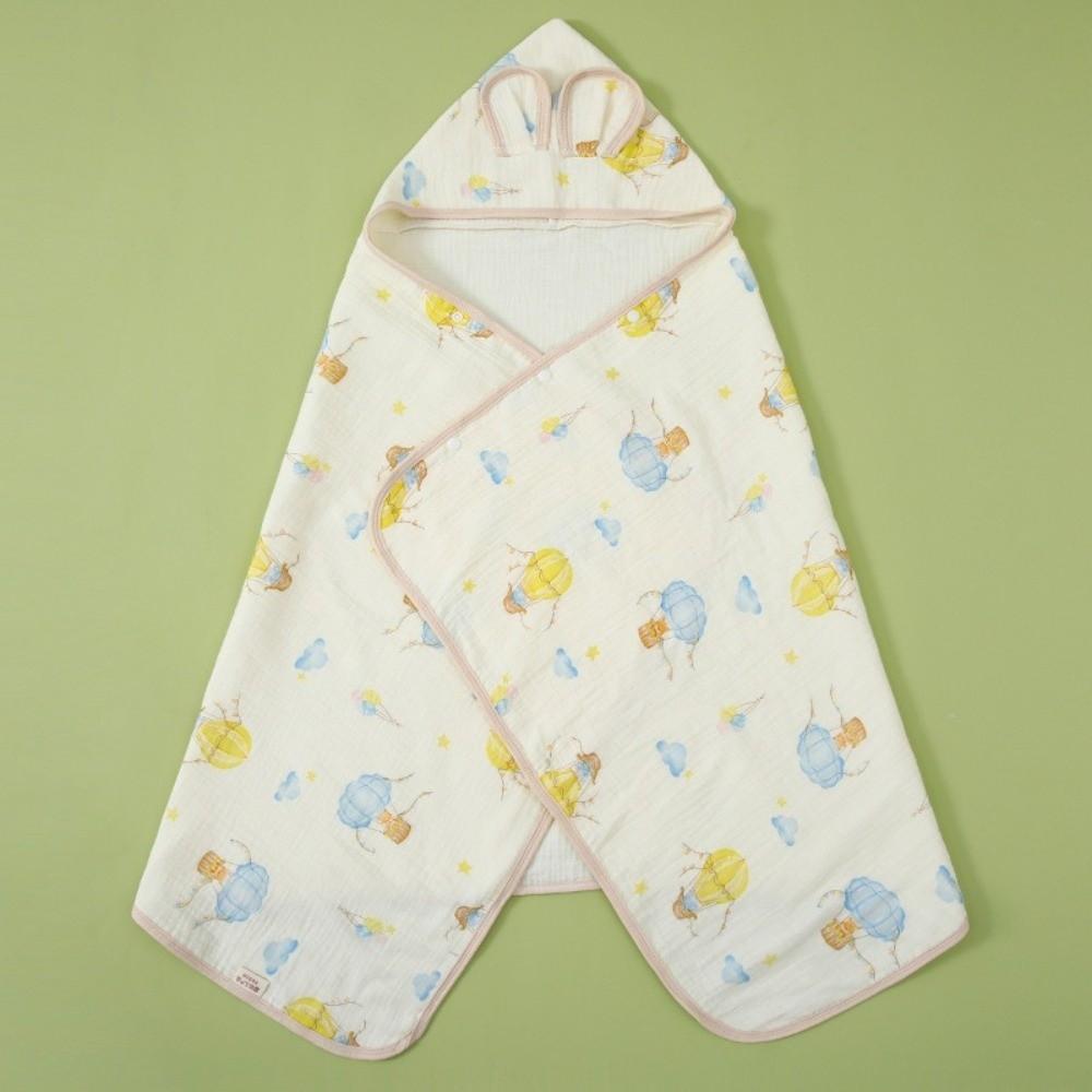 Bear Printed Pure Cotton Gauze Soft Texture Baby Swaddle Cloth Gauze Cover Blanket Children's Bath