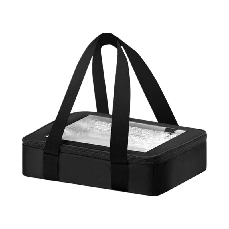 Insulated Food Carriers Bag With Clear Window Oxford Cloth Portable Leakproof Dish Container for Outdoor Picnics Camping 1