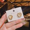 Stylish and Simple Opal Gold Earrings, Niche Design Sense Internet Celebrity Cat's Eye Circle Earrings, Versatile Commuter Earrings