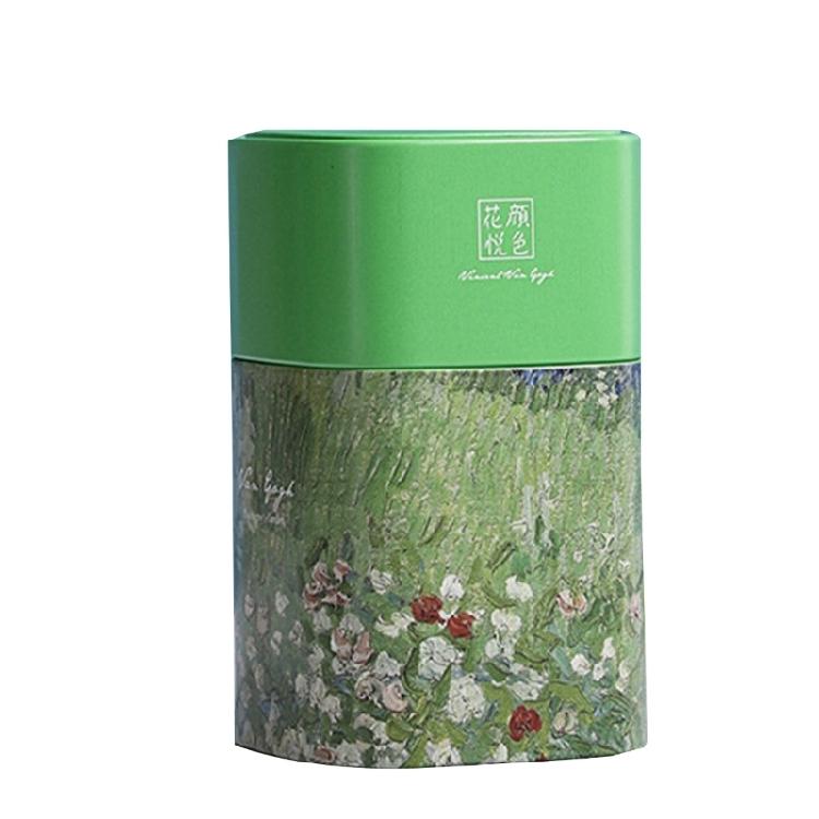 Loose Tea Storage Oil Painting Pattern Coffee Storage Container Tea Canister Can