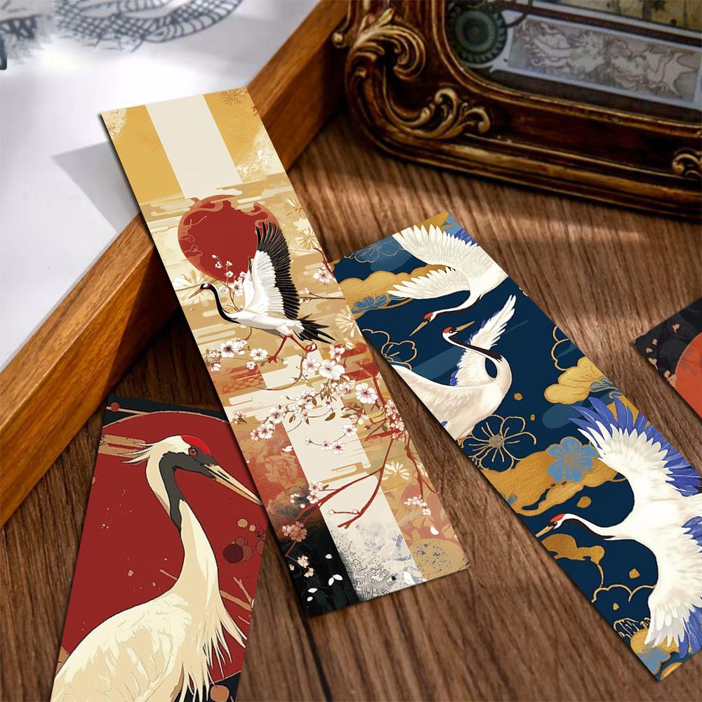 30PCS Ancient Style Crane Bookmark Nostalgia Harajuku Cartoon Gifts Creative Students Girls Cartoon Phone Gifts Home Bookmarks