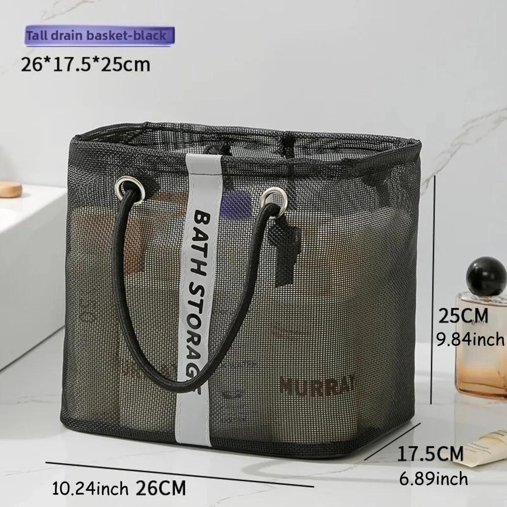 1PC Cesto da bagno di grande capacità Rete drenante Borsa da bagno Portatile a mano Borsa da toilette da viaggio Cesto portaoggetti per bucato sporco