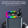 5 In 1 Total Power 180W Car Fast Charger with Retractable Cable USB Type-C Power Adapter with Color Ambient Light and Starry Sky Light for IOS Android