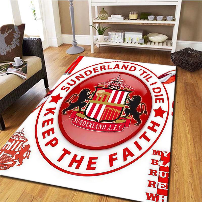 Sunderland Association Football Club Carpet Rug for Living Room Bedroom Home Sofa Decoration,Kids Play Non-slip Floor Mat