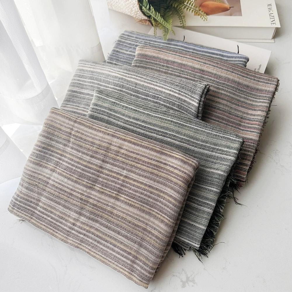 New Arrival Literary Striped Men'S Scarf Autumn Winter Cotton Blended Scarf Long Vintage Scarf