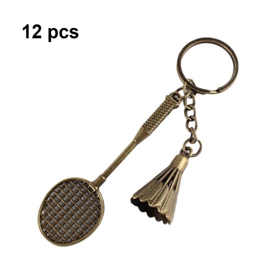 1/12Pcs Badminton Keychain Three-dimensional Pendant Decorations Mini Key Rings Ornaments Home Storage