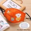 Tcare Reusable Bear Face Mask for Kids Breathable Cotton Cute Cartoon Design PM25 Anti Dust Protective