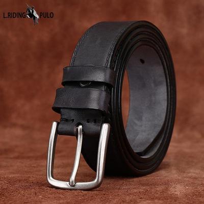 Belt Men's Simple Fashion Retro Trend All-Matching Genuine Leather Pure Cowhide Jeans Belt
