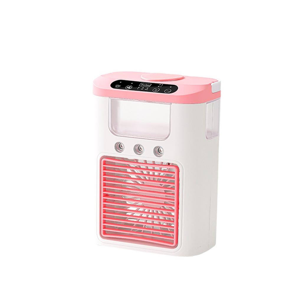 Spray Fan Three-spray Humidifier Silent Dormitory Rechargeable Small Electric Fan Desktop Cooler
