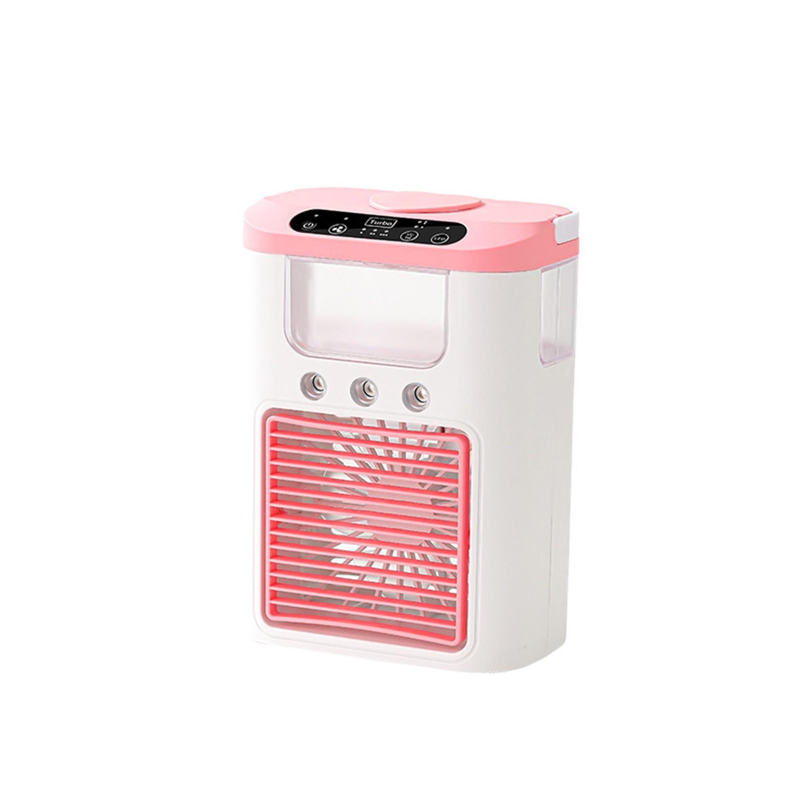 

Спрей-вентилятор Трехструйный увлажнитель Бесшумный В общежитии Перезаряжаемый Маленький электрический вентилятор Настольный охладитель S розовый