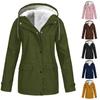 Winter Fleece Lined Coat for Women Plus Size Mid Length Parka Hooded Outerwear Solid Color with Zipper Closure and Press Button