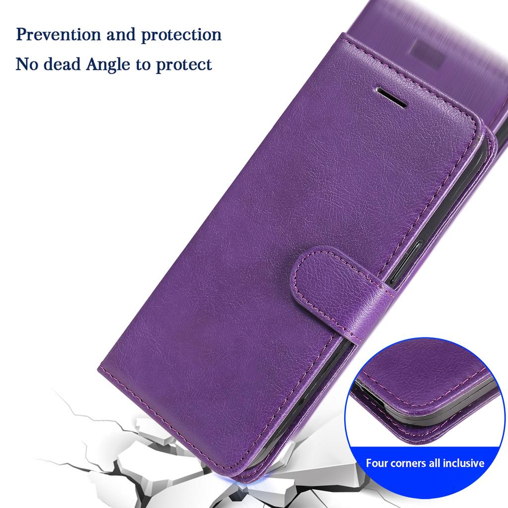 For Xiaomi Redmi A3 4G 4G/Poco C61 4G Case Solid Color Leather Mobile Cover Wallet Stand with Strap