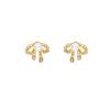 Sterling Silver Needle Earrings French Retro Lace Bow Pearl Stud Earrings Light Luxury Niche High-end Stud Earrings Women