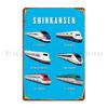 Japanska Shinkansen Snabbtåg Metallplatta Affisch Klassisk Designer Vägg Grotta Biograf Anpassad Tennskylt Affisch