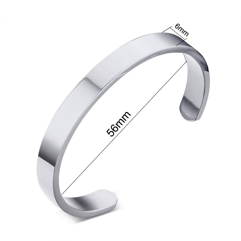 Vnox Kundenspezifisches Basic Klassisches Armreif für Herren Damen Glänzender Edelstahl Schlichter Manschettenarmreif Personalisierter Name Geburtstagsgeschenk