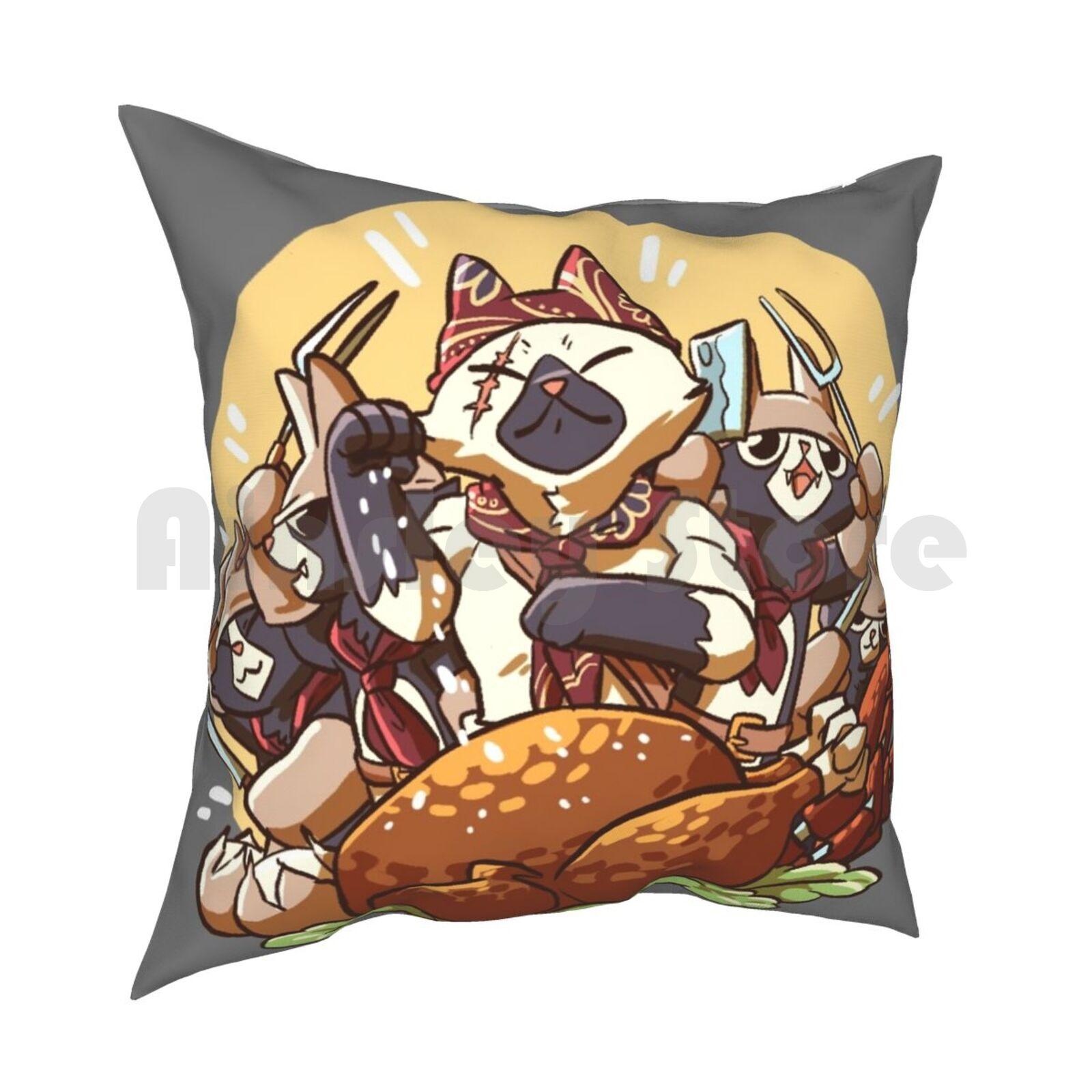 Meowscular Chef Bae Наволочка с принтом Домашняя мягкая декоративная подушка Monsterhunter Monster Hunter World Monster Hunter World 30cmx30cm