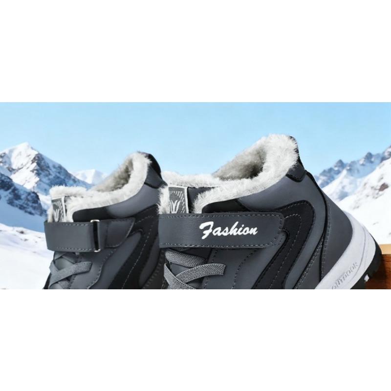 Men's Cotton Shoes, Large-sized Snow Boots, Fleece and Thickened Cotton Boots, Versatile Walking Men's Boots