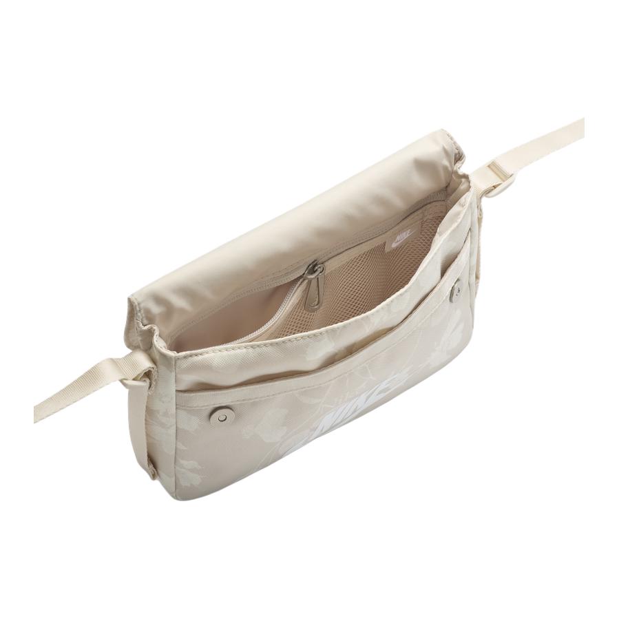 New Nike Sportswear Fabric Crossbody Bag Women's Light Earth Brown & Sail White HJ8505-104