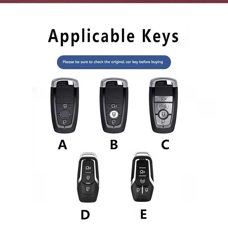Genuine Leather Car Key Case Cover Fob For Ford Focus 3 4 St Mondeo 5 Mk5 Mustang F-150 Explorer Edge Fiesta Kuga Mk3 4 Durable
