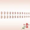 Square Press On Nail Flower Fake Nail Glues On Nail Artificial Acrylic Nail 12 Size 24pcs Stick On Nail for Women Girls