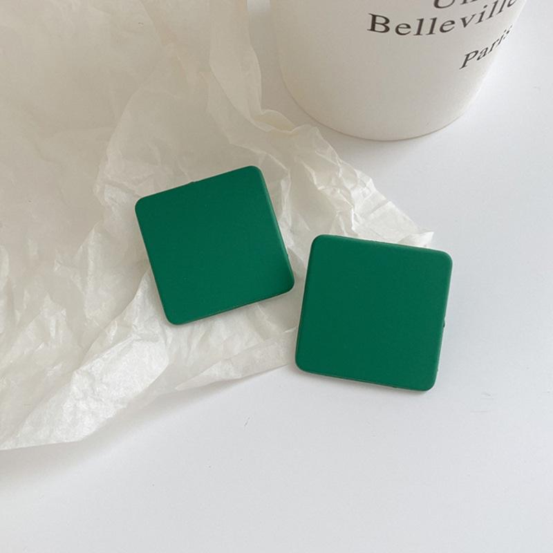 Trendy Geometric Frosted Candy Color Acrylic Earrings