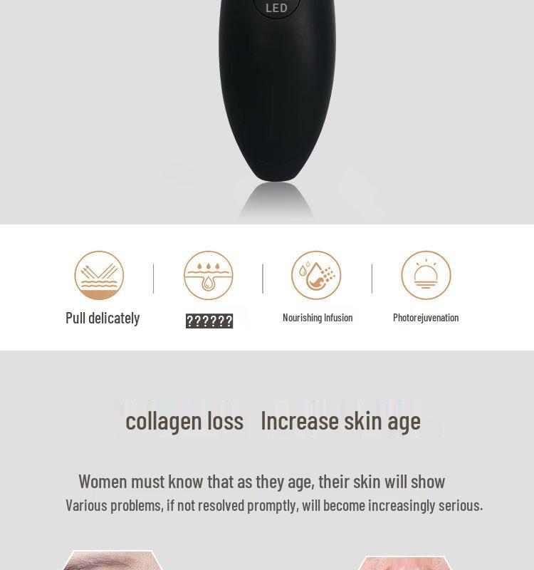 EMS Vibration Massage Beauty Device with Color Light for Lifting, Firming, and V-Face Red/Blue Light Therapy