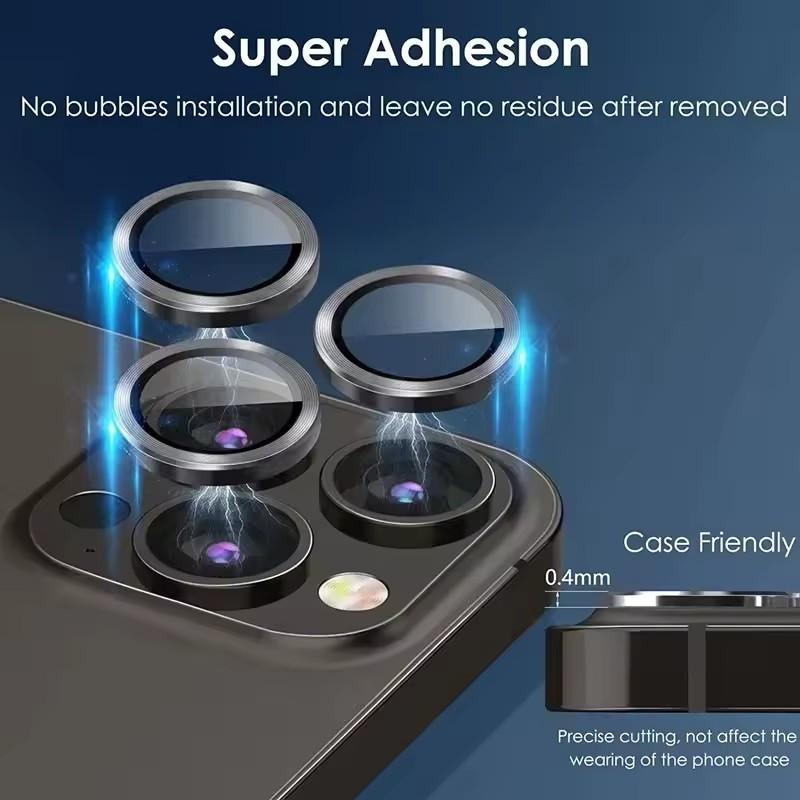 3Pcs Metal Lens Protector Glass for IPhone 16 13 12 11 14 15 Pro Max Mini Back Camera Lens Protection for IPhone 14 15 16 Plus 4