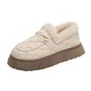 Large Size Women's Shoes Snow Cotton Shoes Winter Thick-soled Piled and Thickened Fluffy Shoes One Pedal Piled Boken Doudou Shoes