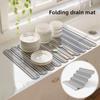 Collapsible Kitchen Drying Mat Quick-drying Countertop Drain Tray Utensil Storage