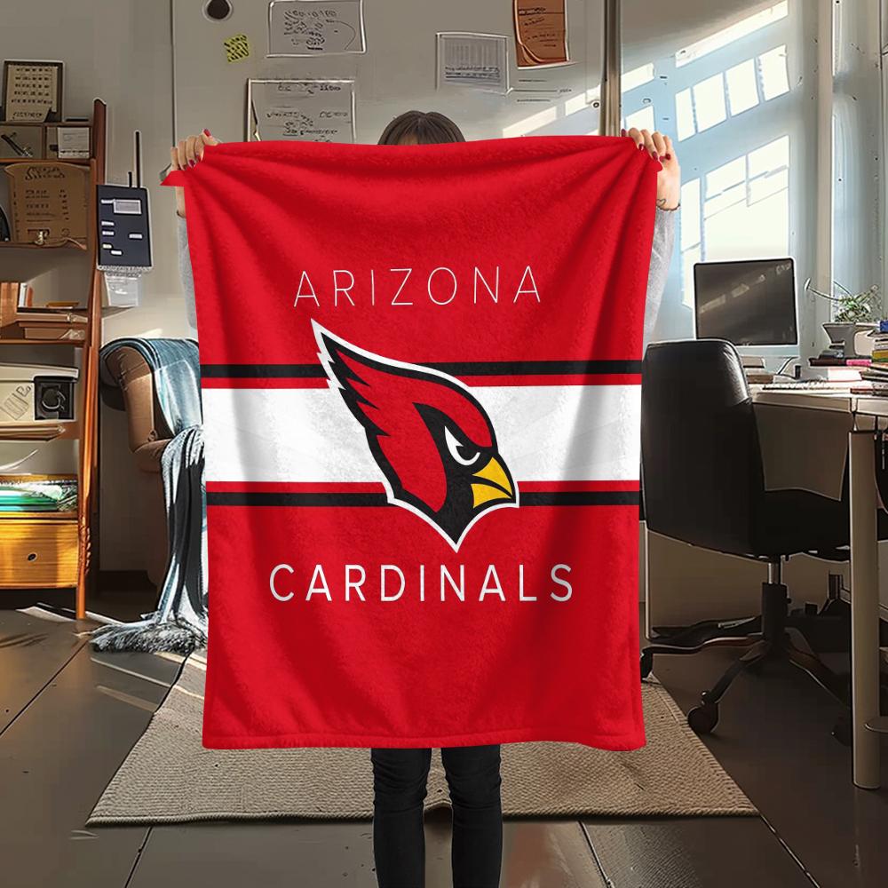 1Pc Arizona Cardinals Print Flannel Blanket, High quality Comfortable for All Seasons, Home Decor, Warmth and Comfort, Perfect for Gifts