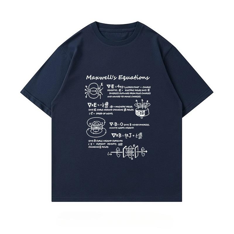 The Latest 2026 Magnetic Formula Pattern Printed Fashionable Casual Shortsleeved Mens and Womens Street Top