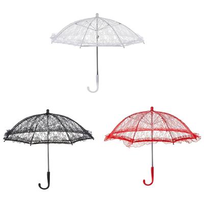 Damen Sonnenschirm Eleganter Spitzen-Regenschirm Stickerei Braut Handgefertigter Regenschirm für Hochzeitsdekoration Foto-Requisiten