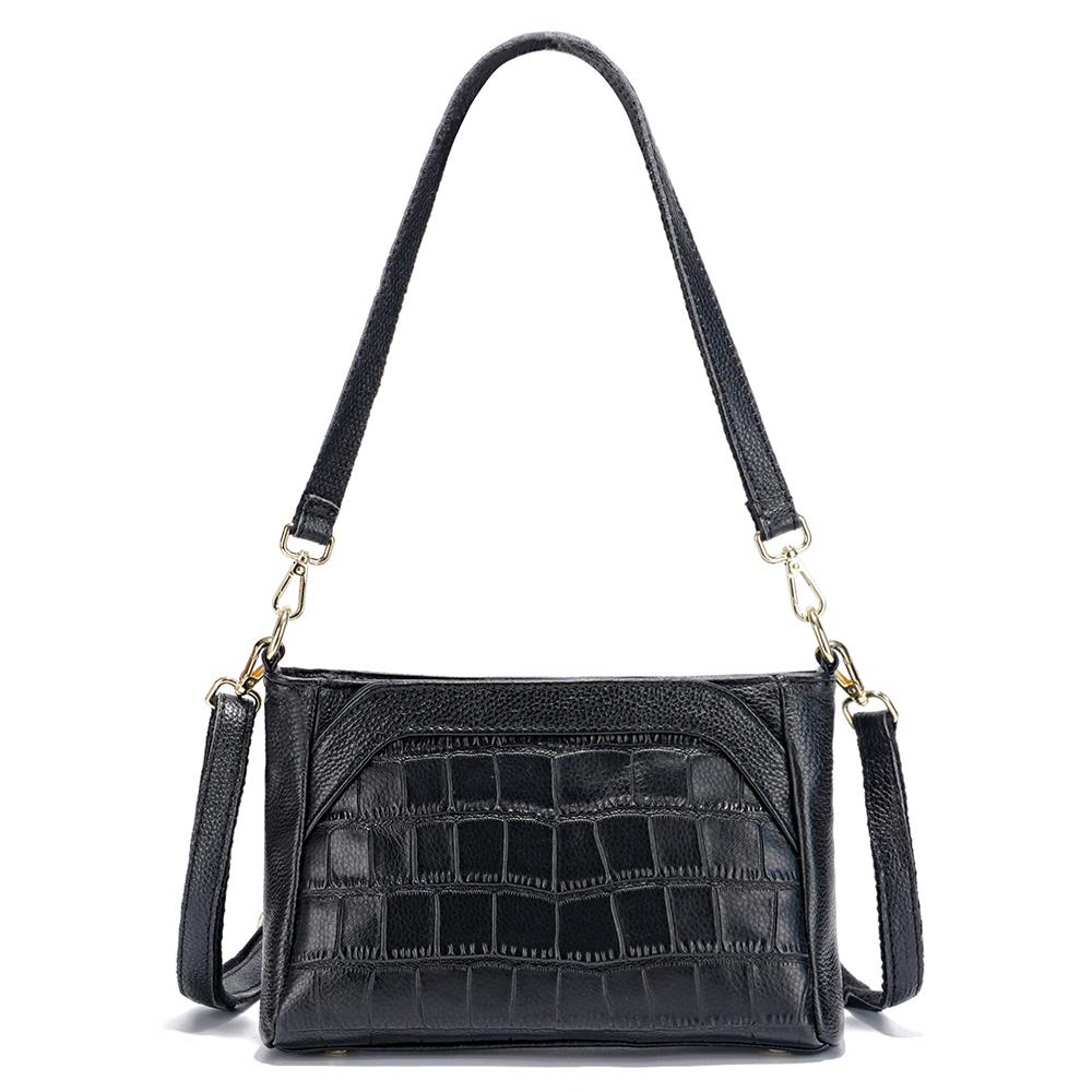 Женская сумка на плечо Zency из коровьей кожи с узором под камень