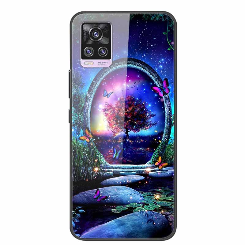 For Vivo V20 Pro Phone Case V 20 Pro Soft Bumper Tempered Glass Hard Back Covers Cases For Vivo V20 Pro Case 6.44" Coque Fundas