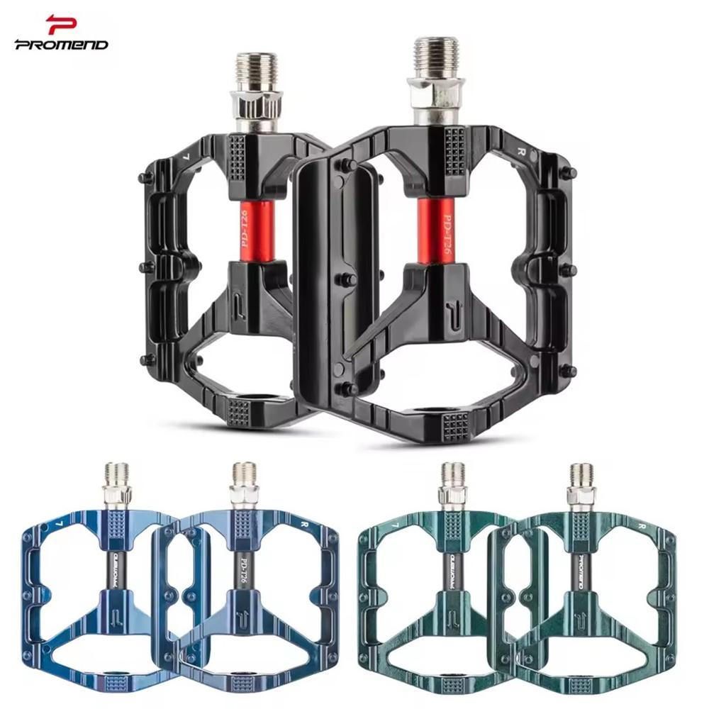 PROMEND MTB Bicycle Pedal Anti-Slip Double DU Bearings Lightweight Aluminum Alloy Pedal Wide Platform Pedals Mountain Bike Parts