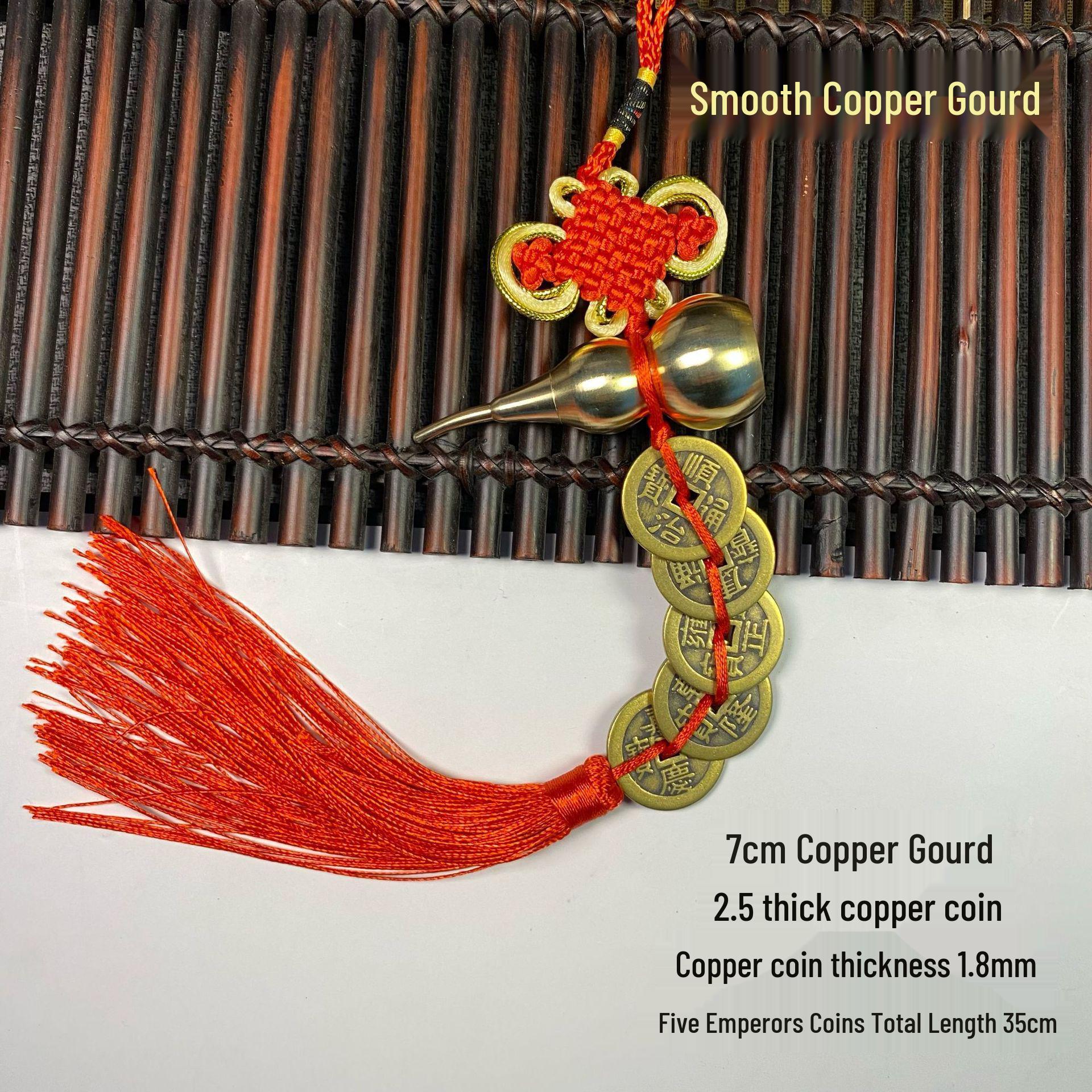 Thickened Brass Five Emperors Coins Hanging Ornament for Wealth and Protection - 7cm or 9cm