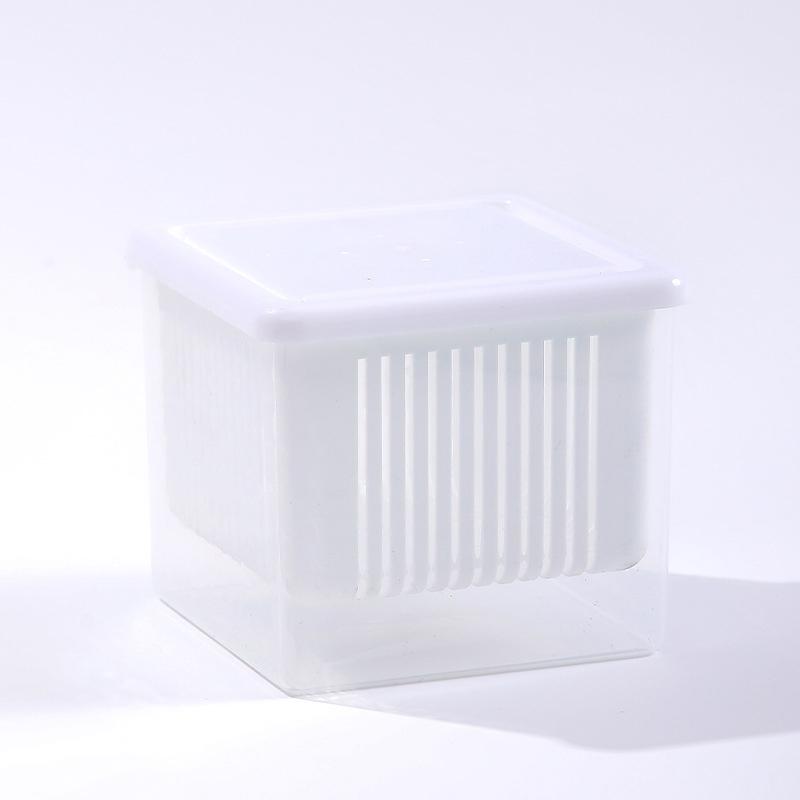 Двухслойный контейнер для хранения в холодильнике контейнеры для имбиря зеленого лука лука герметичные для фруктов овощей с дренажным поддоном кухонные принадлежности белый 567₽