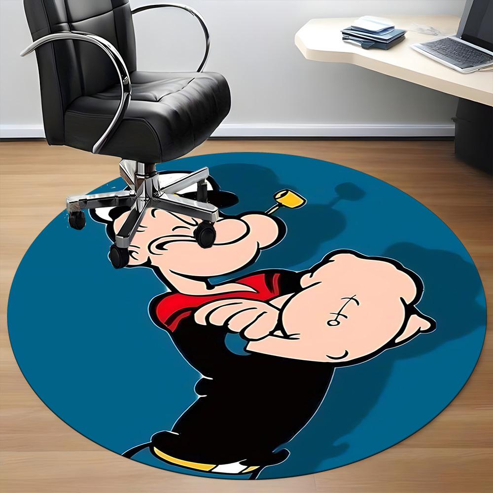 1pc Popeye Sailor Office Round Area Rug, Bedroom Living Room Home Decor, Room Deco,  Offic a1016063