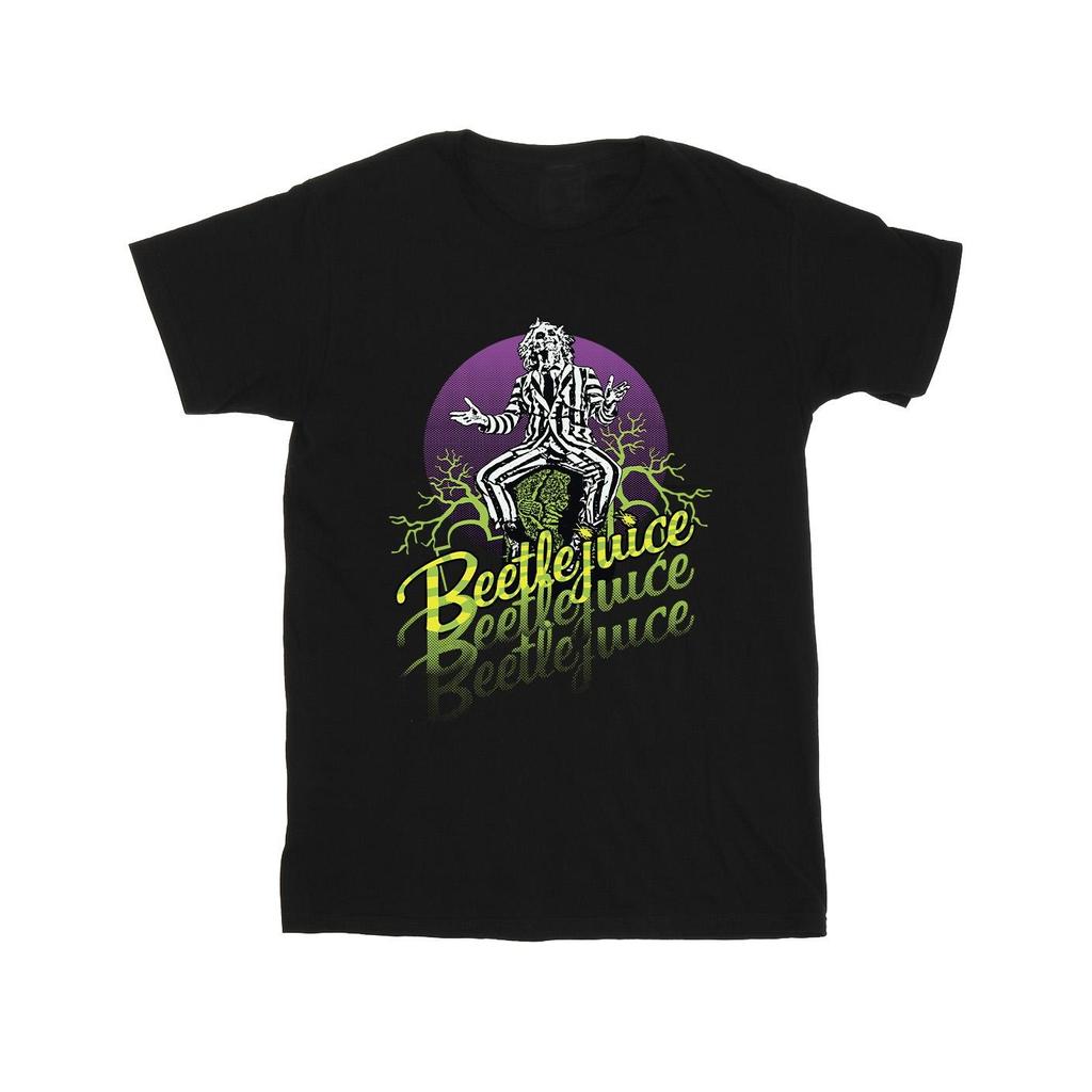 Beetlejuice Mens Purple Circle T-Shirt