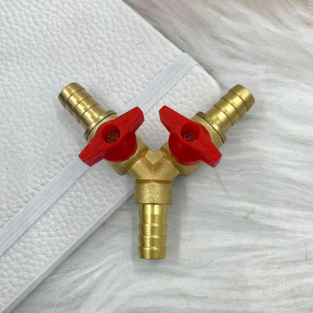 Three-Way Brass Gas Valve with Pagoda Pointed Nozzle for Liquefied Gas Stoves