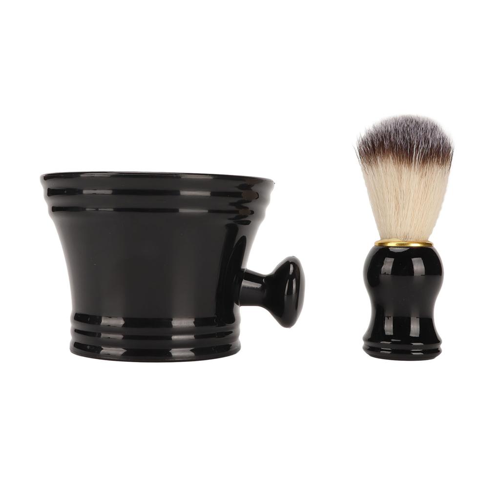 Shaving Brush Soft Artificial Bristle Professional Safe Black Shaving Brush Bowl Tool for Barber