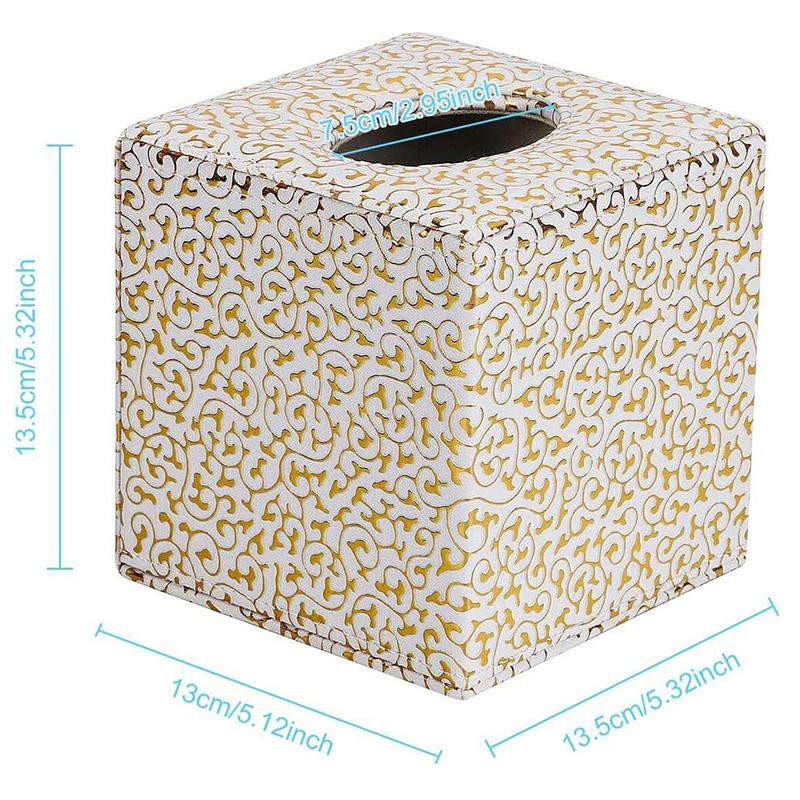 Cheap Tissue Box Toilet Holder Cover Paper Square Silver PU Leather