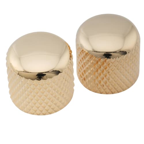 Musiclily Pro Steel Dome Knobs, 18mm Inch Standard, for USA Electric Guitars/Basses, Gold (Set of 2)