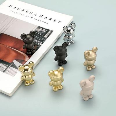 Durable Single Hole Bear Furniture Handle Cartoon Waterproof Drawer Knobs Antirust Zinc Alloy Cabinet Pulls Wardrobe