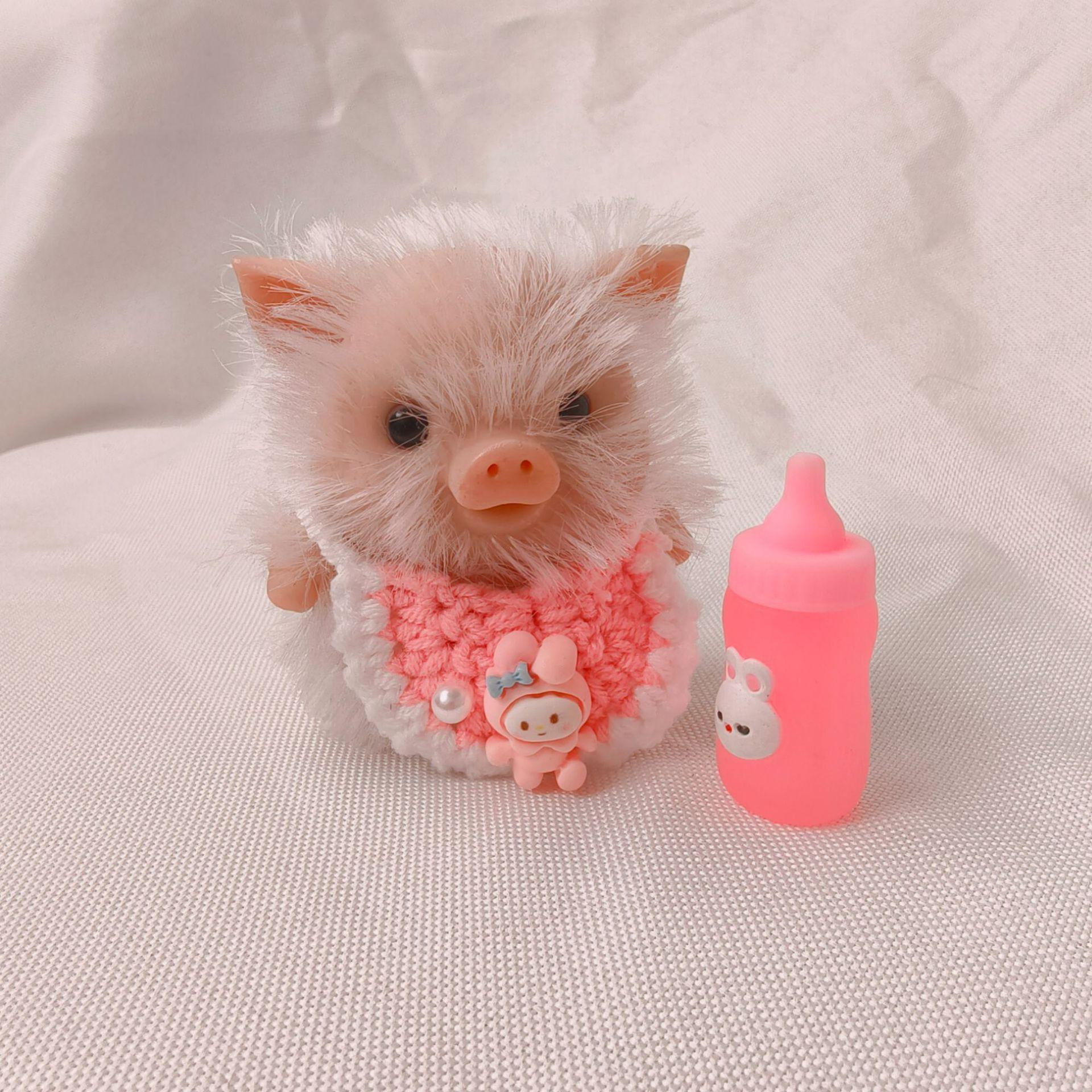 Realistic Solid Silicone Reborn Doll Baby Piglet Office Decompression Artifact Cute Pig Toy Environmentally Friendly Stress Relief Toy Christmas Gifts
