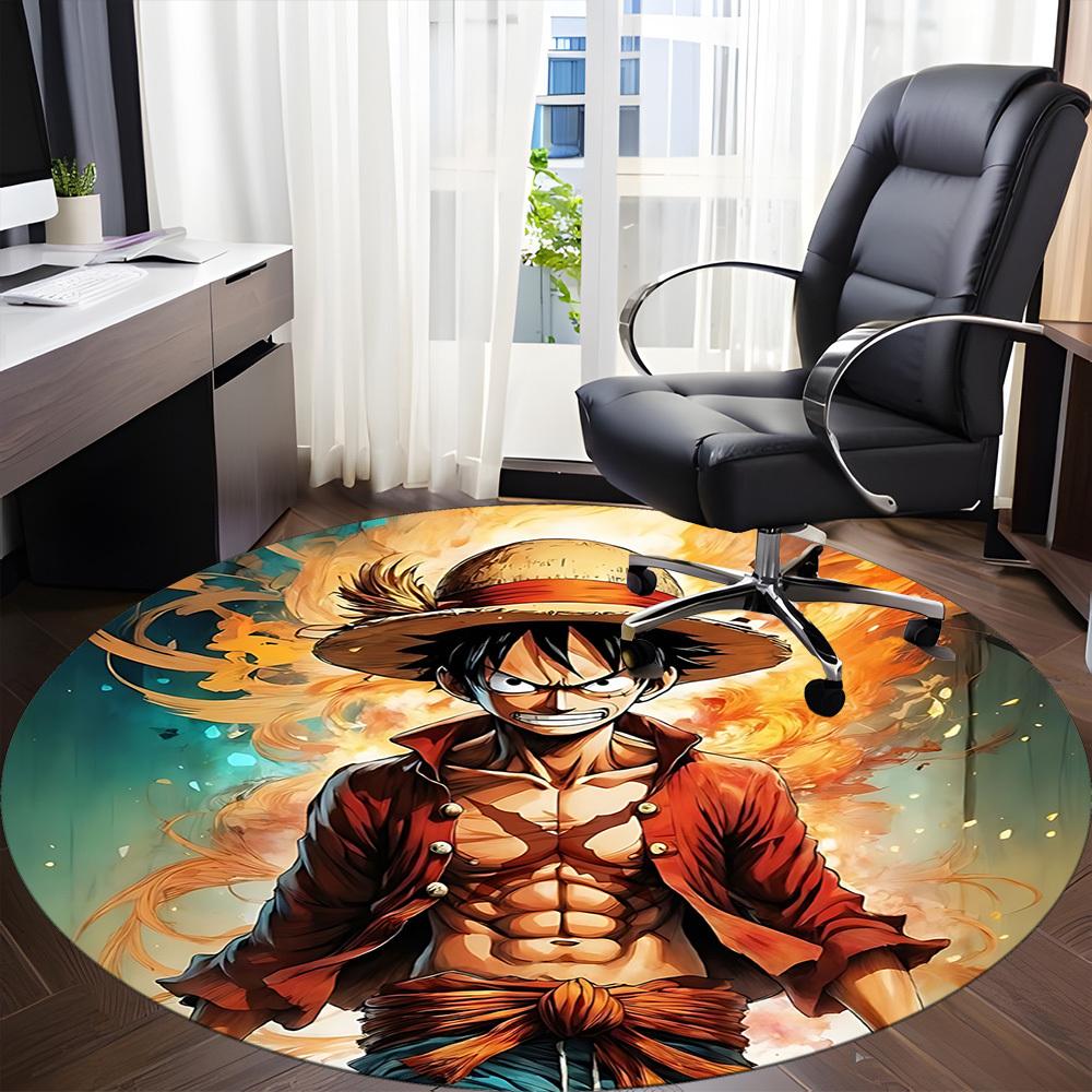 1pc Luffy One Piece Office Round Area Rug, Under Office Chairs Bedroom Living Room Home Decor, Room Deco, Available in Various Sizes121