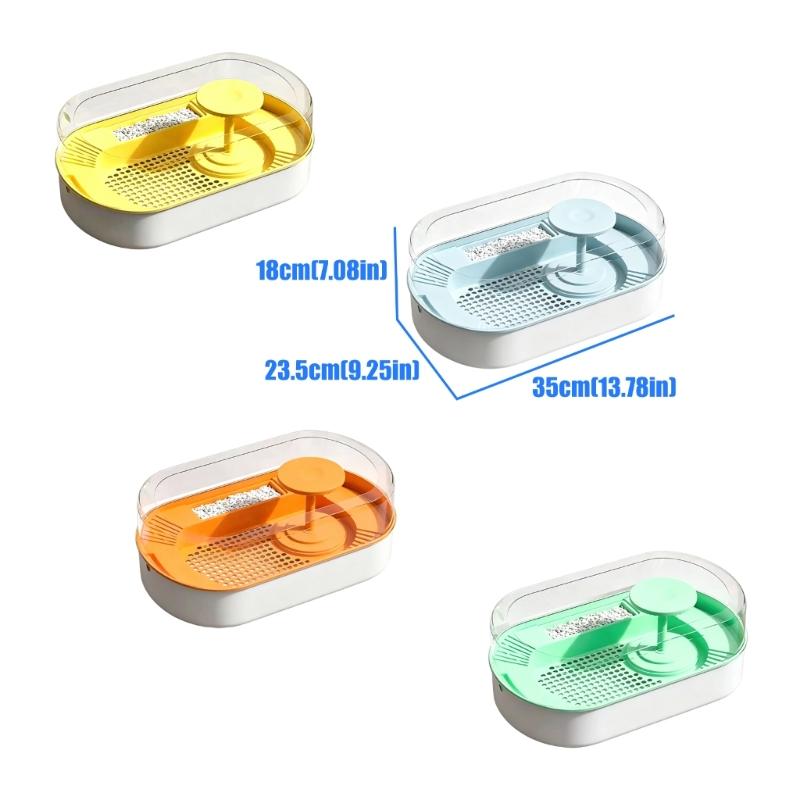 Indoor Bird Bath Tub for Small Companion Birds with Water Pump, Plastic Bath Tray and Clear Wall for Daily Use