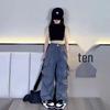 2024 Girls' Summer Cargo Joggers: Fashionable Loose Fit, Lightweight Casual Pants for Children