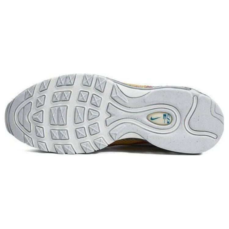 Nike Air Max 97 Retro Print Schnürstoff Low-Top Casual Laufschuhe Herren Sneaker Weiß Blau DV7418-001